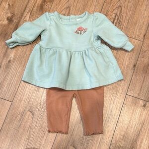 Carter's Mint Green embroidered outfit